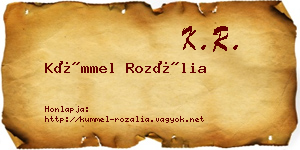 Kümmel Rozália névjegykártya